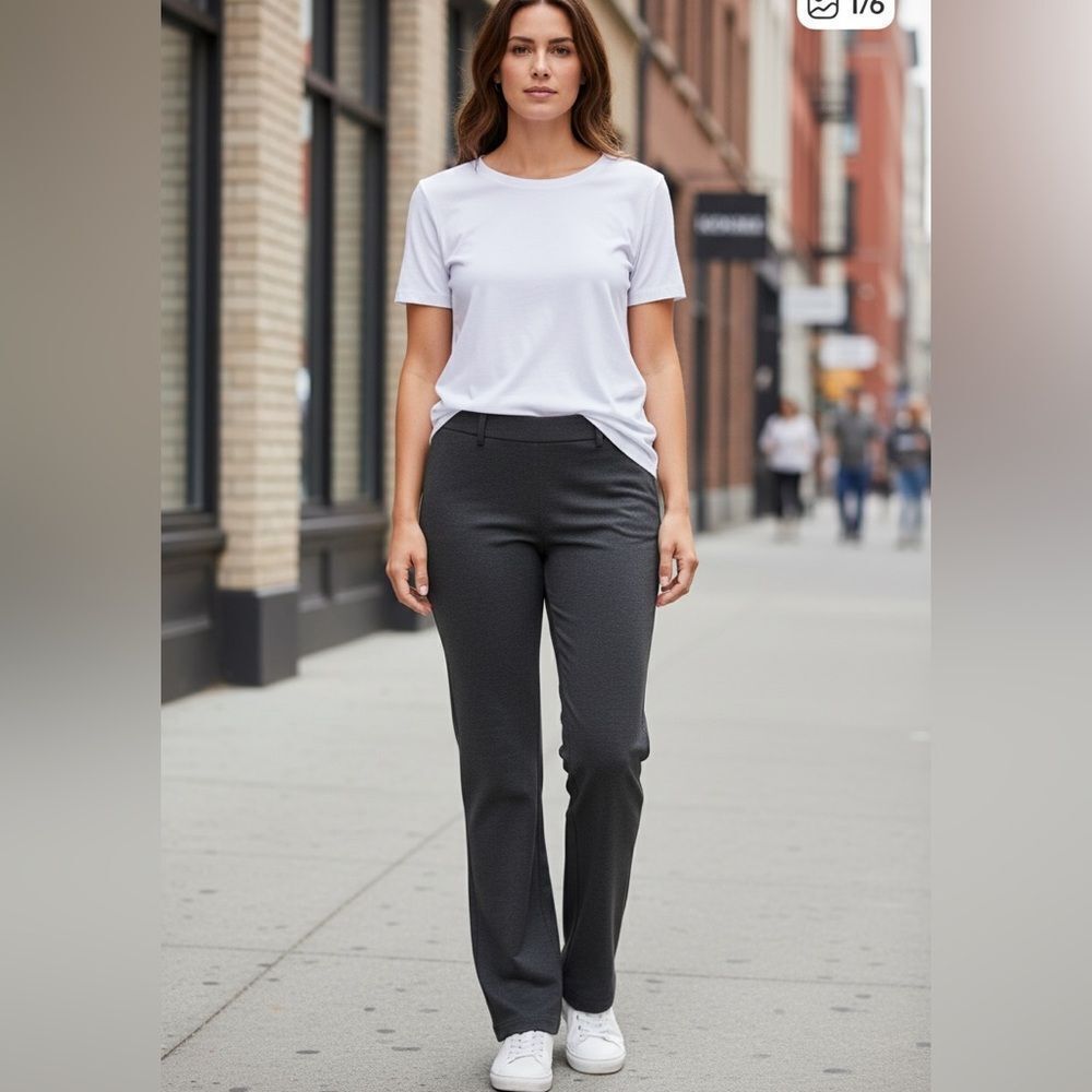 Ellen Tracy Casual Pants Size L Charcoal Color